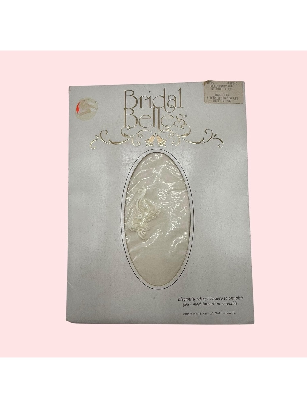 Vintage 1980s Bridal Belles Ivory Nylon Stockings: Redding Bells, Medium (NIB)